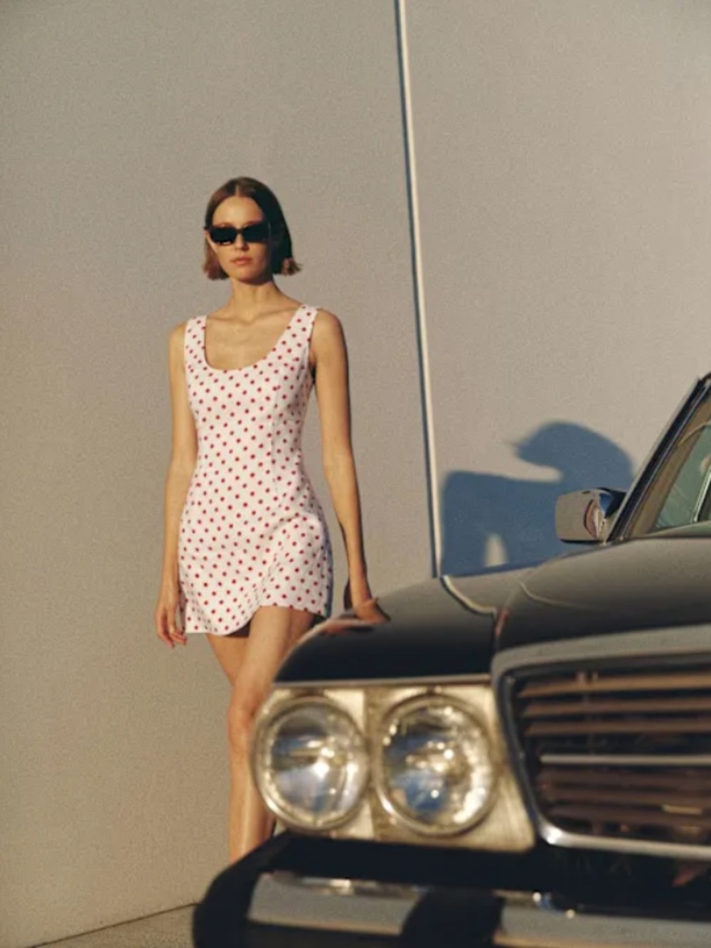 Franceska Linen Polka Dot Mini Dress